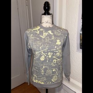 NEW!Graphic cotton sweatshirt gray S (fits XS/XXS)